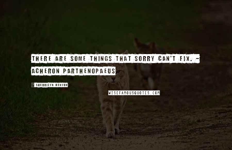 Sherrilyn Kenyon Quotes: There are some things that sorry can't fix. - Acheron Parthenopaeus