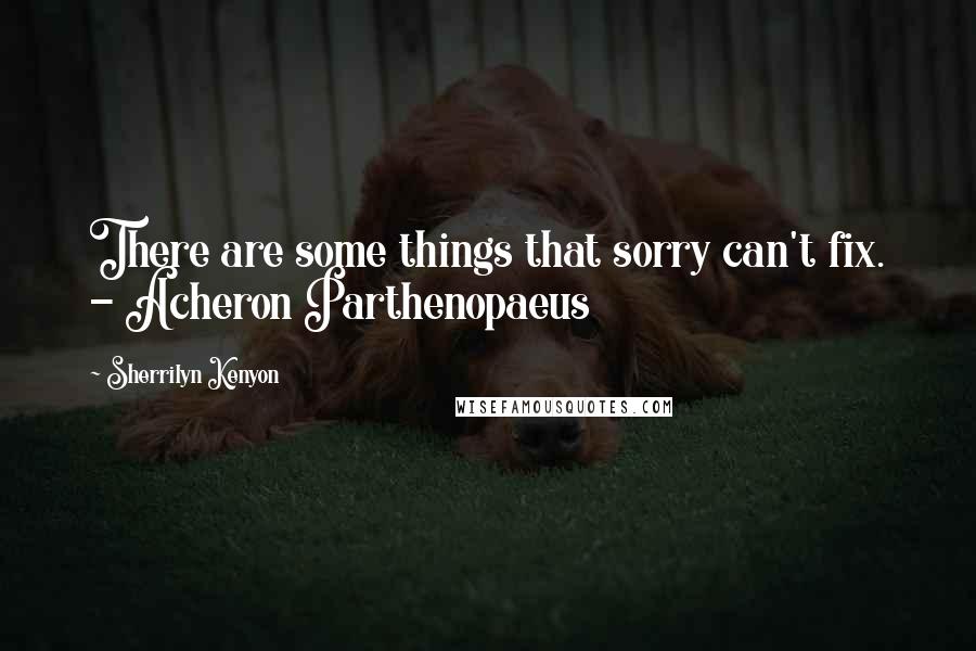 Sherrilyn Kenyon Quotes: There are some things that sorry can't fix. - Acheron Parthenopaeus