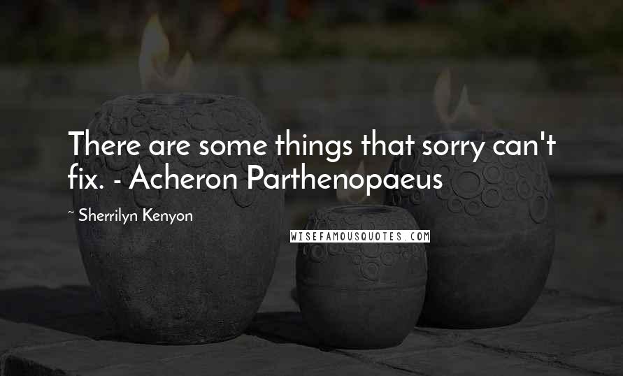 Sherrilyn Kenyon Quotes: There are some things that sorry can't fix. - Acheron Parthenopaeus