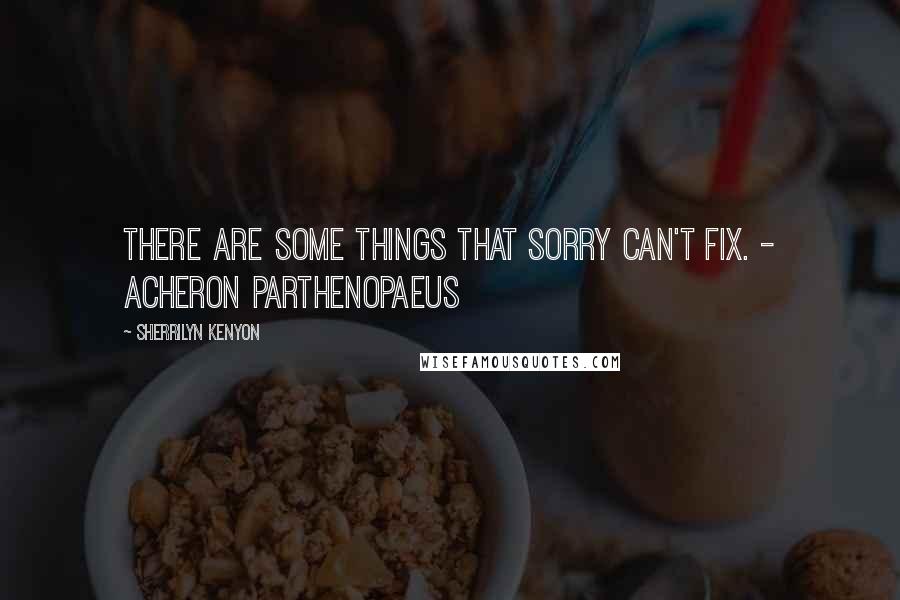 Sherrilyn Kenyon Quotes: There are some things that sorry can't fix. - Acheron Parthenopaeus