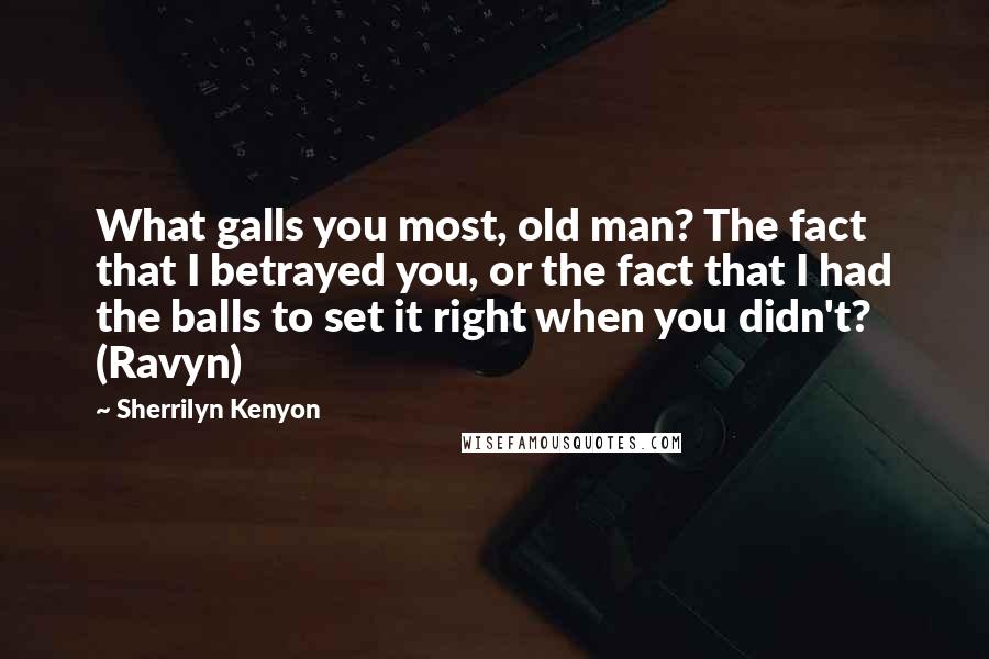 Sherrilyn Kenyon Quotes: What galls you most, old man? The fact that I betrayed you, or the fact that I had the balls to set it right when you didn't? (Ravyn)