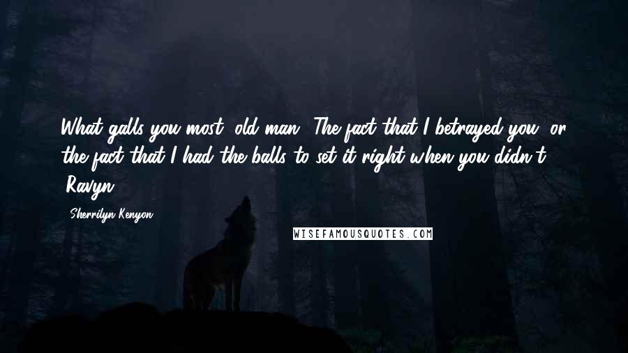 Sherrilyn Kenyon Quotes: What galls you most, old man? The fact that I betrayed you, or the fact that I had the balls to set it right when you didn't? (Ravyn)
