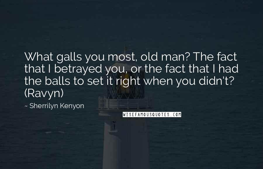 Sherrilyn Kenyon Quotes: What galls you most, old man? The fact that I betrayed you, or the fact that I had the balls to set it right when you didn't? (Ravyn)