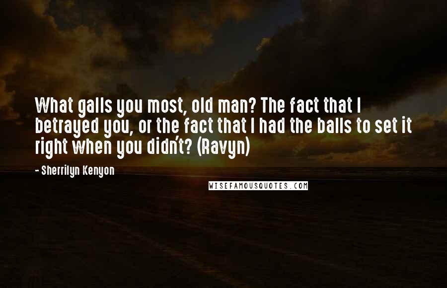 Sherrilyn Kenyon Quotes: What galls you most, old man? The fact that I betrayed you, or the fact that I had the balls to set it right when you didn't? (Ravyn)