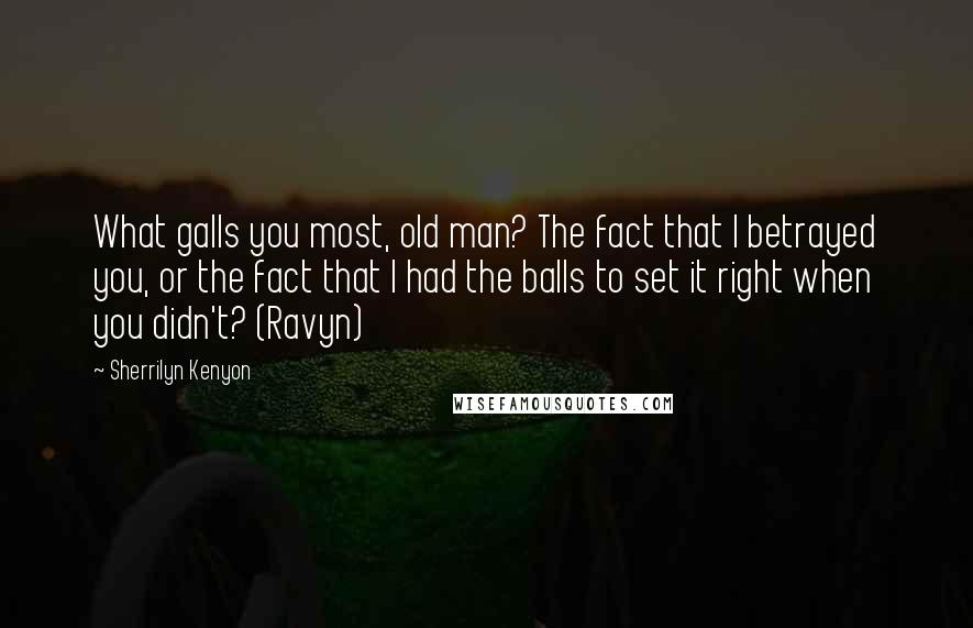 Sherrilyn Kenyon Quotes: What galls you most, old man? The fact that I betrayed you, or the fact that I had the balls to set it right when you didn't? (Ravyn)