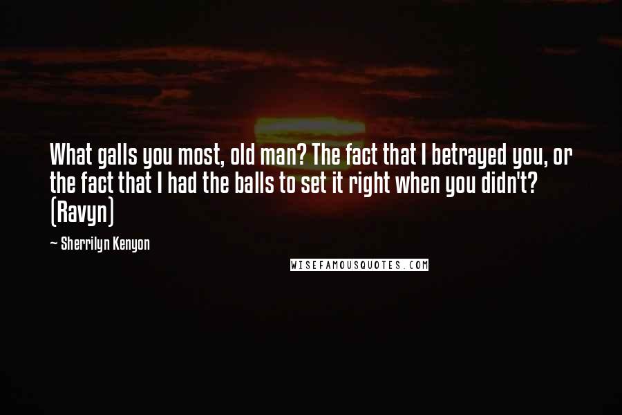 Sherrilyn Kenyon Quotes: What galls you most, old man? The fact that I betrayed you, or the fact that I had the balls to set it right when you didn't? (Ravyn)