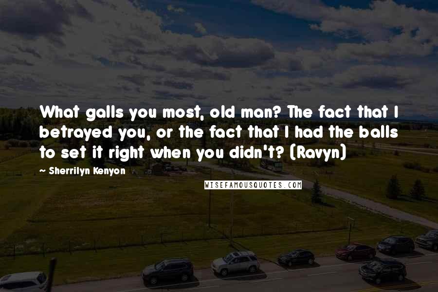 Sherrilyn Kenyon Quotes: What galls you most, old man? The fact that I betrayed you, or the fact that I had the balls to set it right when you didn't? (Ravyn)