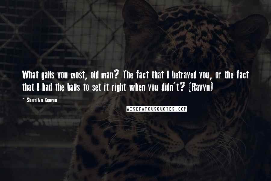 Sherrilyn Kenyon Quotes: What galls you most, old man? The fact that I betrayed you, or the fact that I had the balls to set it right when you didn't? (Ravyn)