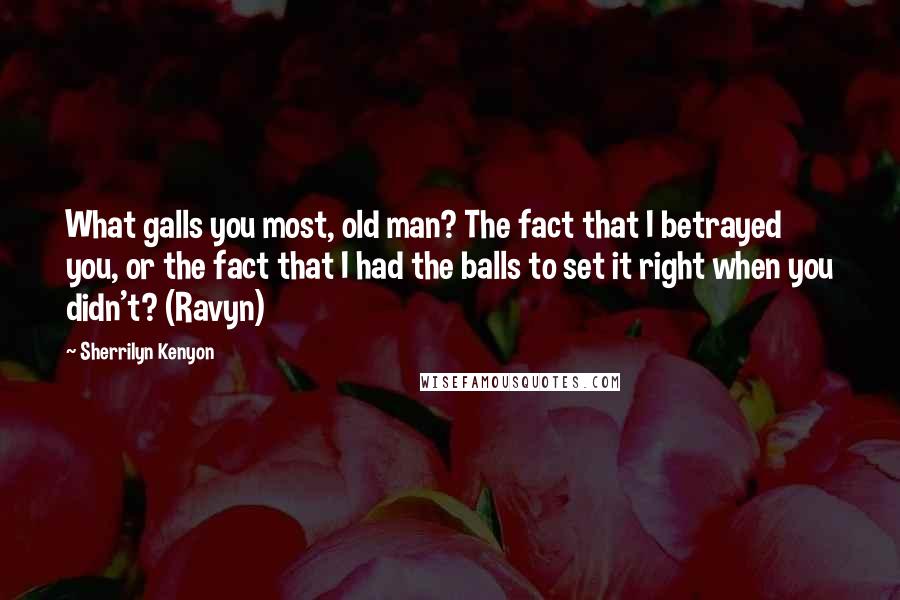 Sherrilyn Kenyon Quotes: What galls you most, old man? The fact that I betrayed you, or the fact that I had the balls to set it right when you didn't? (Ravyn)
