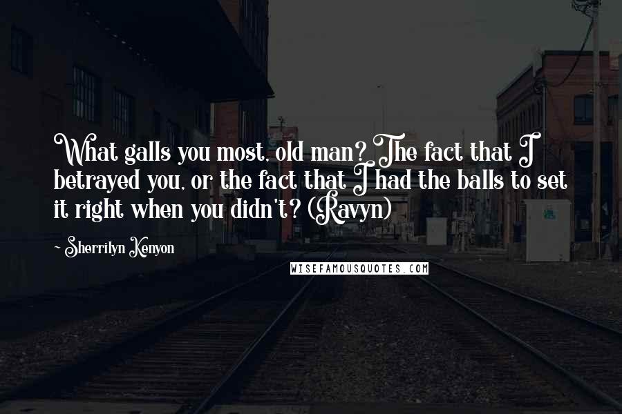 Sherrilyn Kenyon Quotes: What galls you most, old man? The fact that I betrayed you, or the fact that I had the balls to set it right when you didn't? (Ravyn)