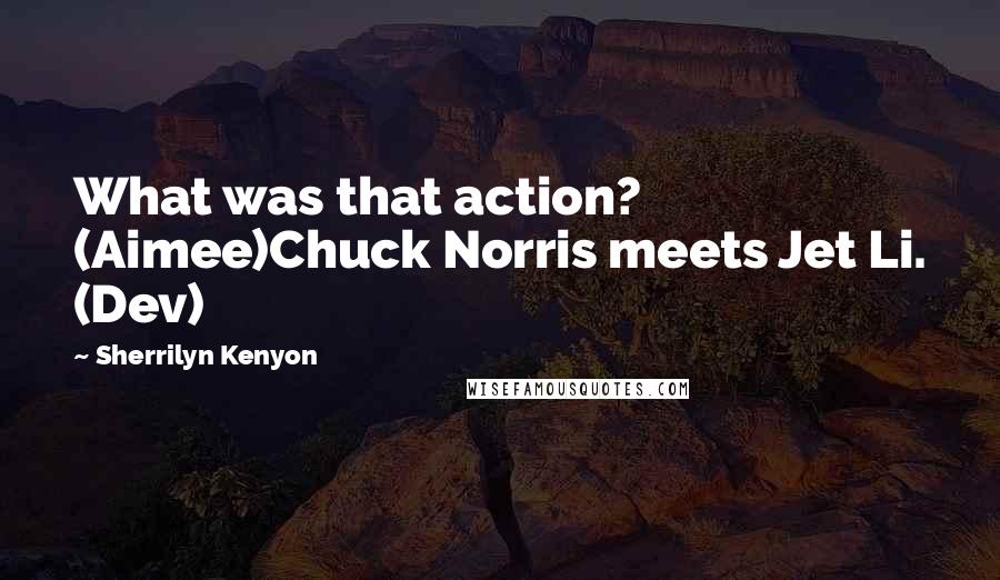 Sherrilyn Kenyon Quotes: What was that action? (Aimee)Chuck Norris meets Jet Li. (Dev)
