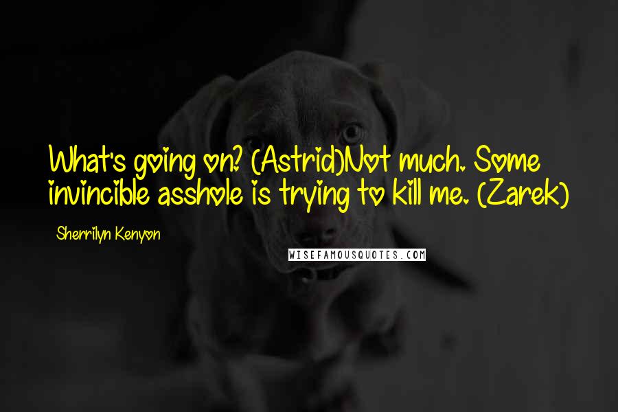 Sherrilyn Kenyon Quotes: What's going on? (Astrid)Not much. Some invincible asshole is trying to kill me. (Zarek)