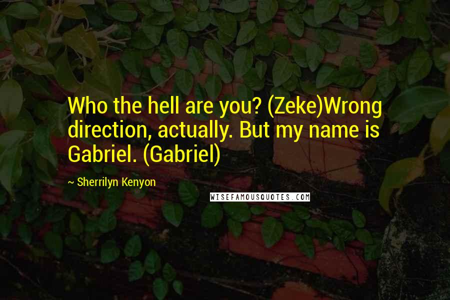 Sherrilyn Kenyon Quotes: Who the hell are you? (Zeke)Wrong direction, actually. But my name is Gabriel. (Gabriel)