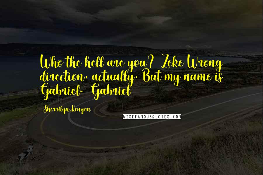 Sherrilyn Kenyon Quotes: Who the hell are you? (Zeke)Wrong direction, actually. But my name is Gabriel. (Gabriel)