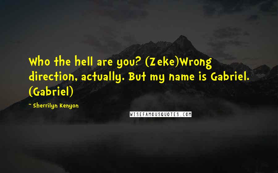 Sherrilyn Kenyon Quotes: Who the hell are you? (Zeke)Wrong direction, actually. But my name is Gabriel. (Gabriel)