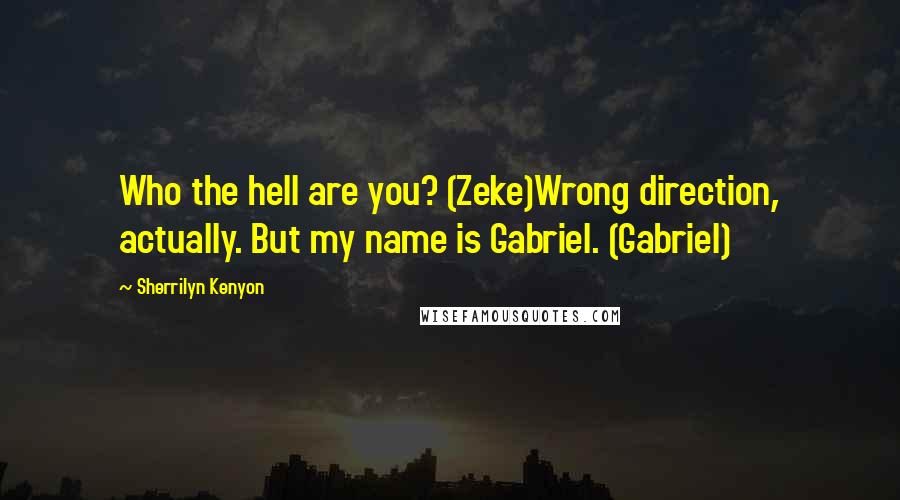 Sherrilyn Kenyon Quotes: Who the hell are you? (Zeke)Wrong direction, actually. But my name is Gabriel. (Gabriel)