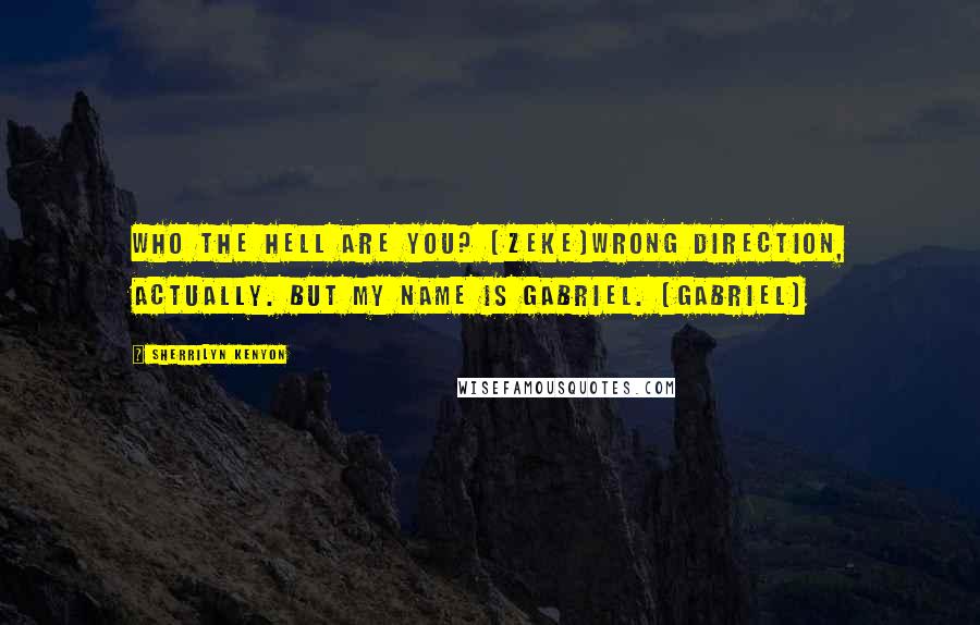 Sherrilyn Kenyon Quotes: Who the hell are you? (Zeke)Wrong direction, actually. But my name is Gabriel. (Gabriel)