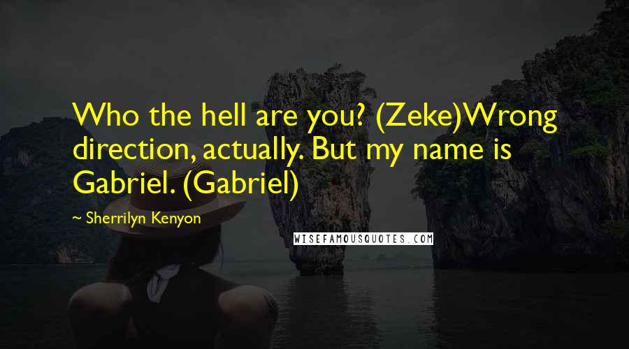 Sherrilyn Kenyon Quotes: Who the hell are you? (Zeke)Wrong direction, actually. But my name is Gabriel. (Gabriel)