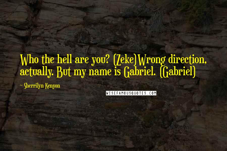 Sherrilyn Kenyon Quotes: Who the hell are you? (Zeke)Wrong direction, actually. But my name is Gabriel. (Gabriel)