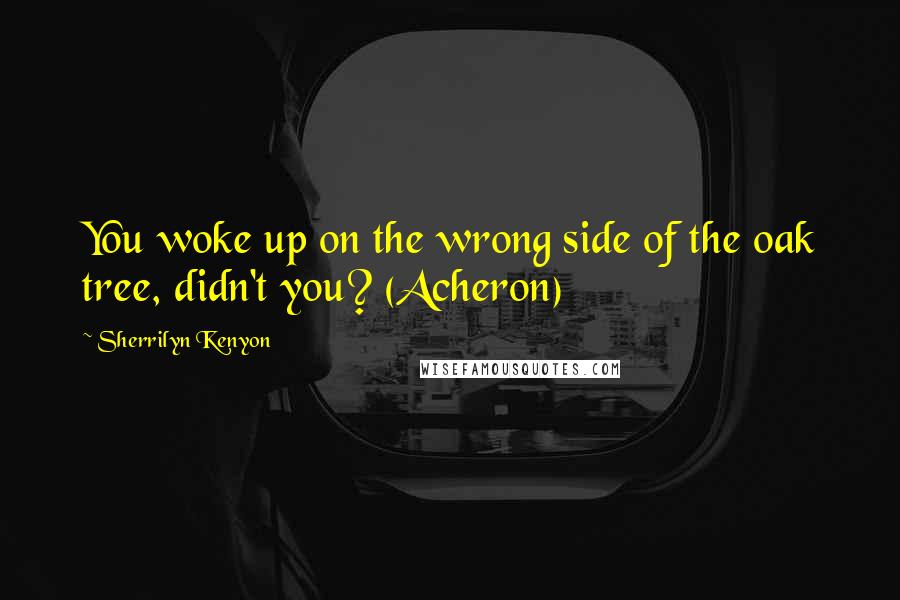 Sherrilyn Kenyon Quotes: You woke up on the wrong side of the oak tree, didn't you? (Acheron)