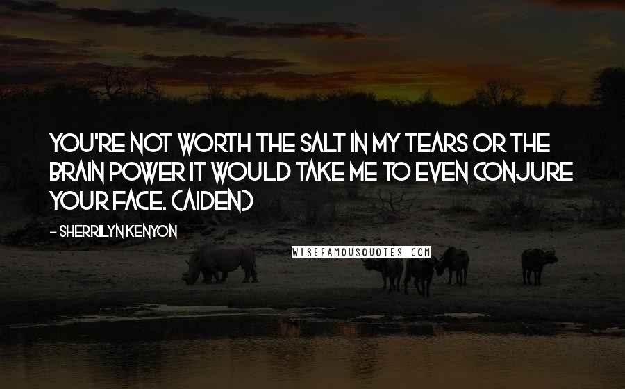 Sherrilyn Kenyon Quotes: You're not worth the salt in my tears or the brain power it would take me to even conjure your face. (Aiden)