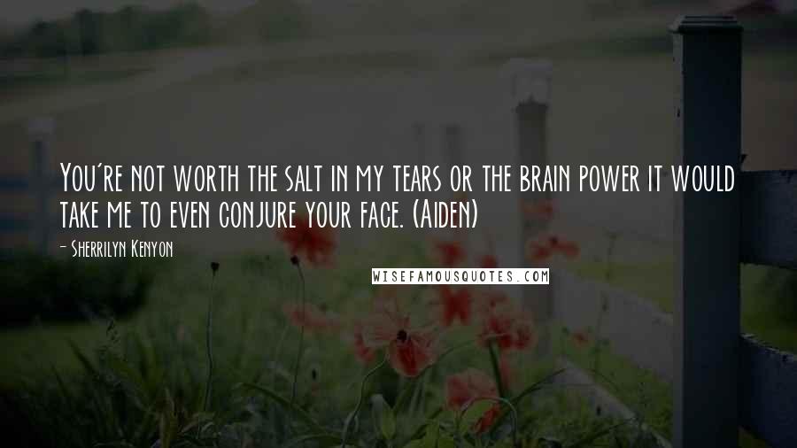 Sherrilyn Kenyon Quotes: You're not worth the salt in my tears or the brain power it would take me to even conjure your face. (Aiden)