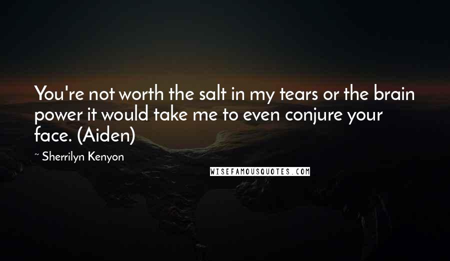 Sherrilyn Kenyon Quotes: You're not worth the salt in my tears or the brain power it would take me to even conjure your face. (Aiden)