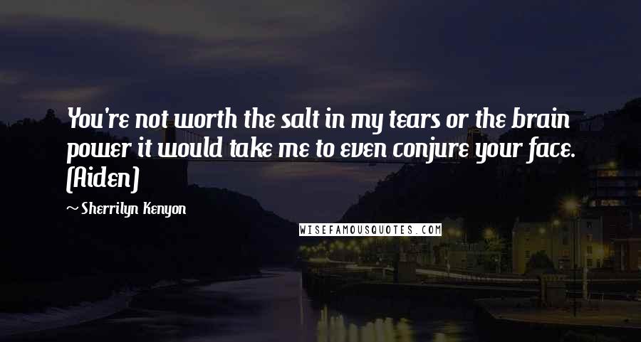 Sherrilyn Kenyon Quotes: You're not worth the salt in my tears or the brain power it would take me to even conjure your face. (Aiden)