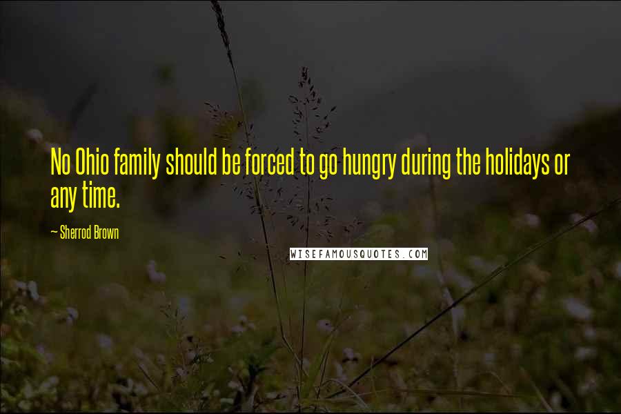 Sherrod Brown Quotes: No Ohio family should be forced to go hungry during the holidays or any time.