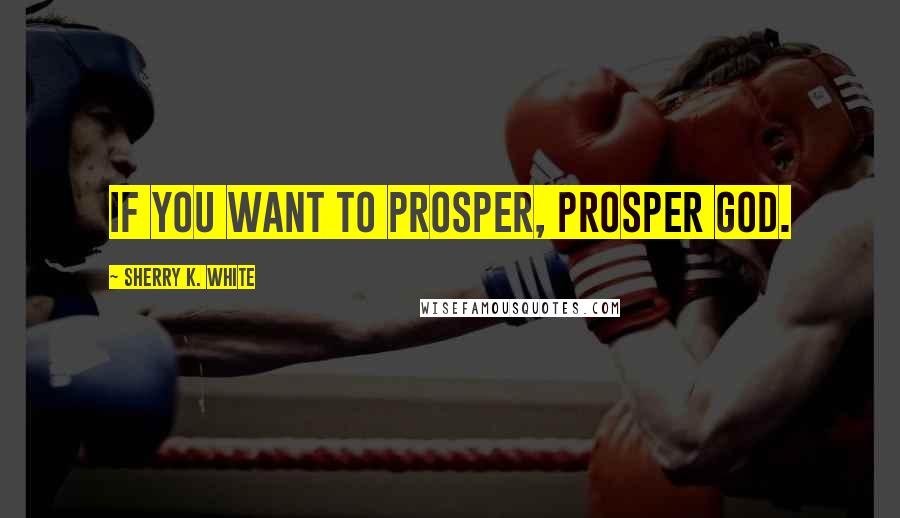 Sherry K. White Quotes: If you want to prosper, prosper God.