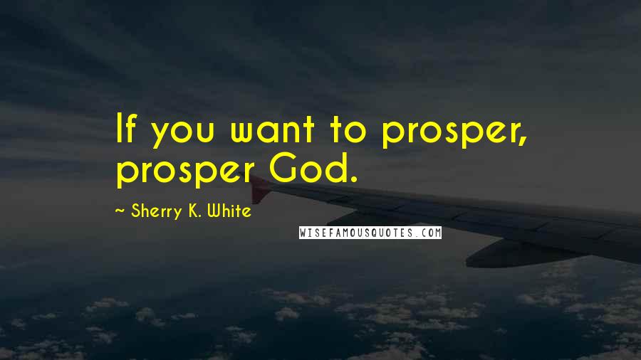 Sherry K. White Quotes: If you want to prosper, prosper God.