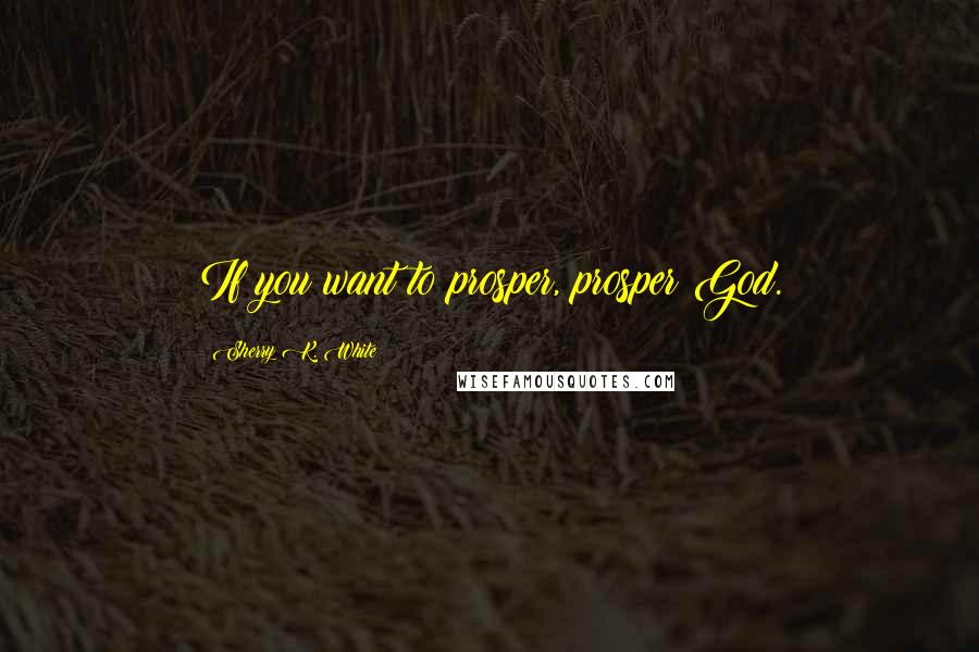 Sherry K. White Quotes: If you want to prosper, prosper God.
