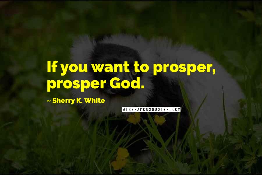Sherry K. White Quotes: If you want to prosper, prosper God.