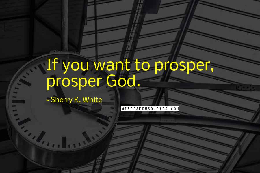 Sherry K. White Quotes: If you want to prosper, prosper God.