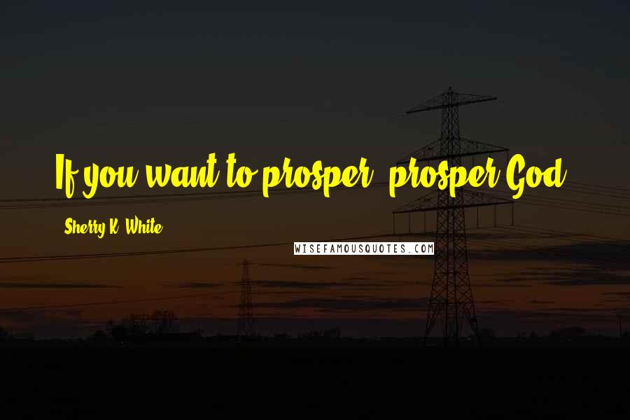 Sherry K. White Quotes: If you want to prosper, prosper God.