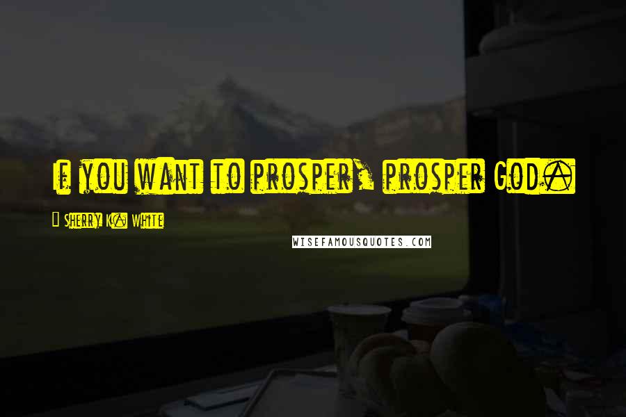 Sherry K. White Quotes: If you want to prosper, prosper God.