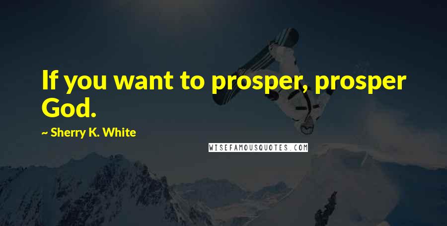 Sherry K. White Quotes: If you want to prosper, prosper God.