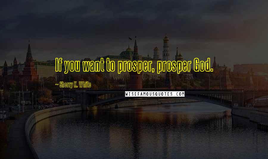 Sherry K. White Quotes: If you want to prosper, prosper God.