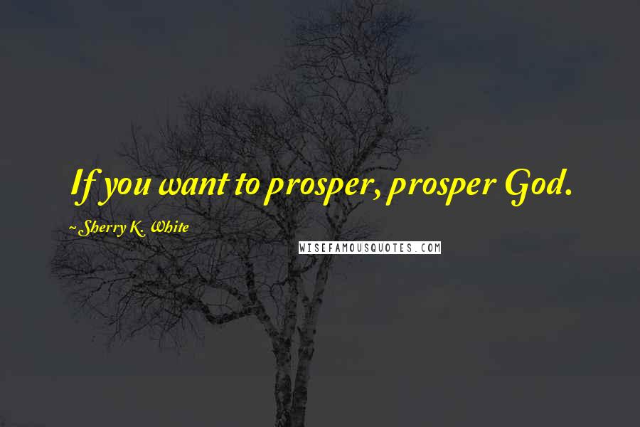 Sherry K. White Quotes: If you want to prosper, prosper God.