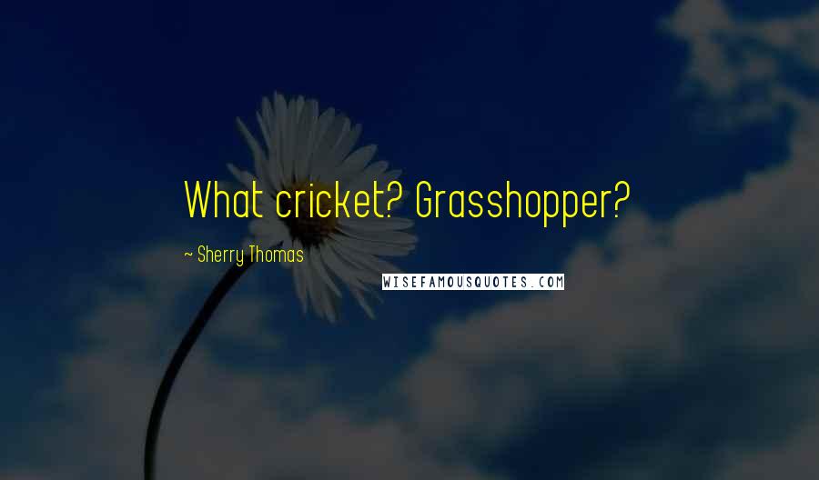 Sherry Thomas Quotes: What cricket? Grasshopper?