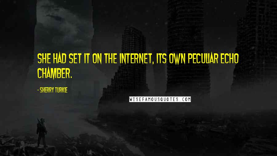 Sherry Turkle Quotes: She had set it on the Internet, its own peculiar echo chamber.