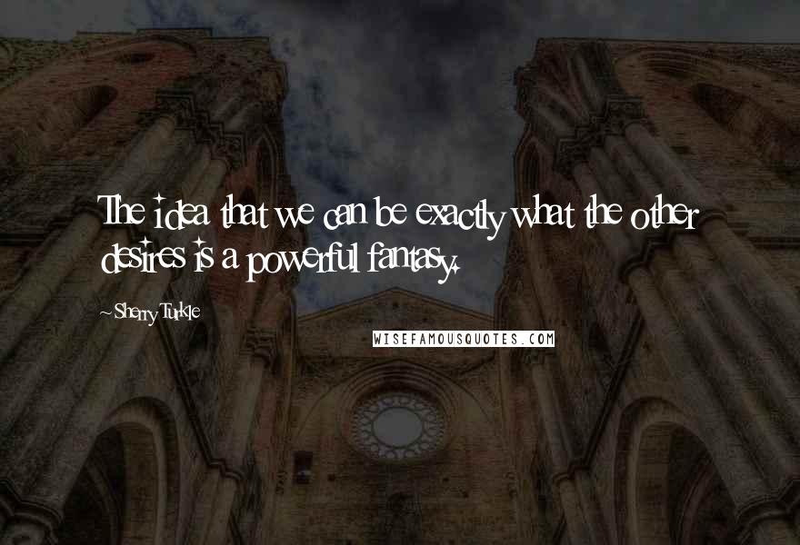 Sherry Turkle Quotes: The idea that we can be exactly what the other desires is a powerful fantasy.