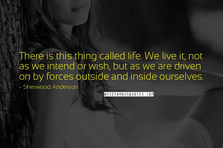 Sherwood Anderson Quotes: There is this thing called life. We live it, not as we intend or wish, but as we are driven on by forces outside and inside ourselves.