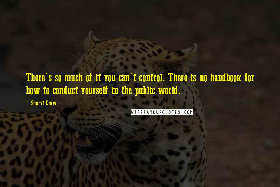 Sheryl Crow Quotes: There's so much of it you can't control. There is no handbook for how to conduct yourself in the public world.