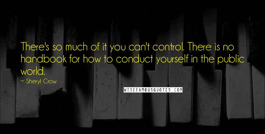 Sheryl Crow Quotes: There's so much of it you can't control. There is no handbook for how to conduct yourself in the public world.