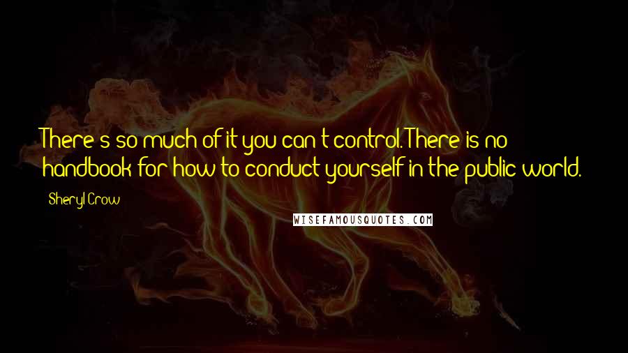 Sheryl Crow Quotes: There's so much of it you can't control. There is no handbook for how to conduct yourself in the public world.