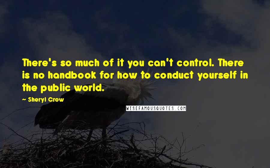 Sheryl Crow Quotes: There's so much of it you can't control. There is no handbook for how to conduct yourself in the public world.