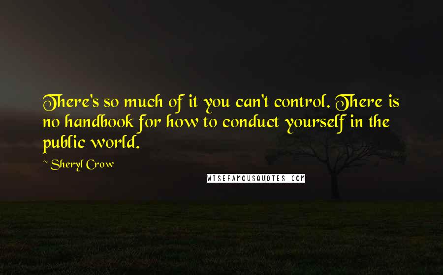 Sheryl Crow Quotes: There's so much of it you can't control. There is no handbook for how to conduct yourself in the public world.