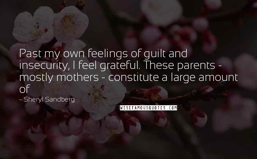 Sheryl Sandberg Quotes: Past my own feelings of guilt and insecurity, I feel grateful. These parents - mostly mothers - constitute a large amount of