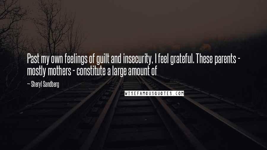 Sheryl Sandberg Quotes: Past my own feelings of guilt and insecurity, I feel grateful. These parents - mostly mothers - constitute a large amount of